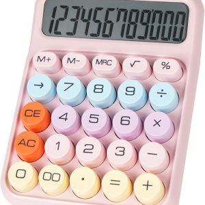 Pink Desktop Calculator with Large Buttons