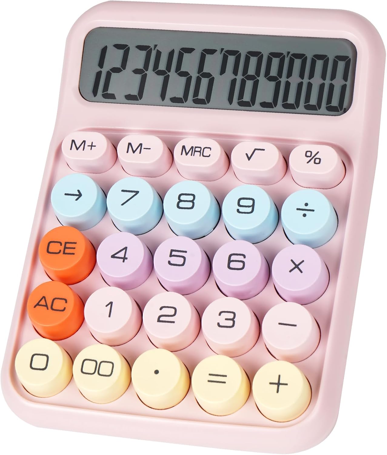 Pink Desktop Calculator with Large Buttons
